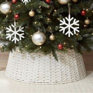 26" Woven Rope Macramé Ivory Christmas Tree Collar - Wondershop